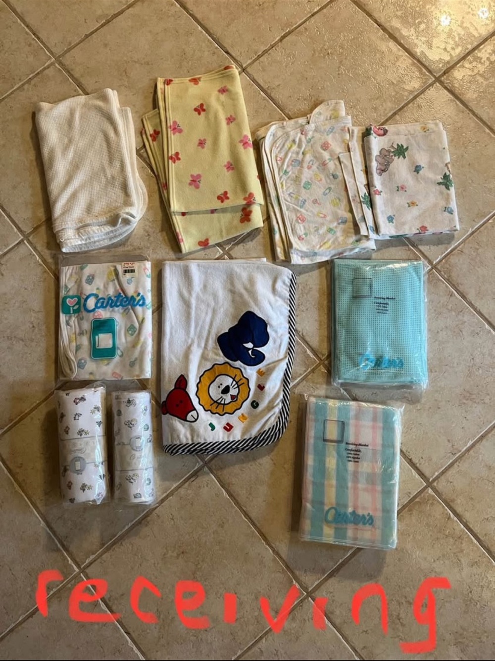 vintage 90s New in & out of  packaging -baby receiving blankets bundle 10 pieces